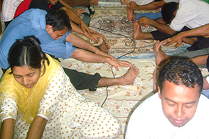 A glimpse of Free Yoga Session at Campus Auditorium.